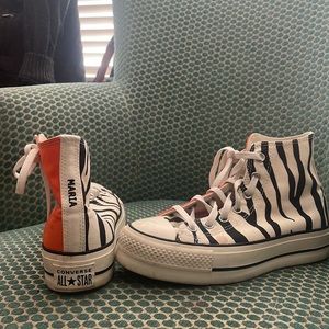 Custom Orange/ Zebra Converse